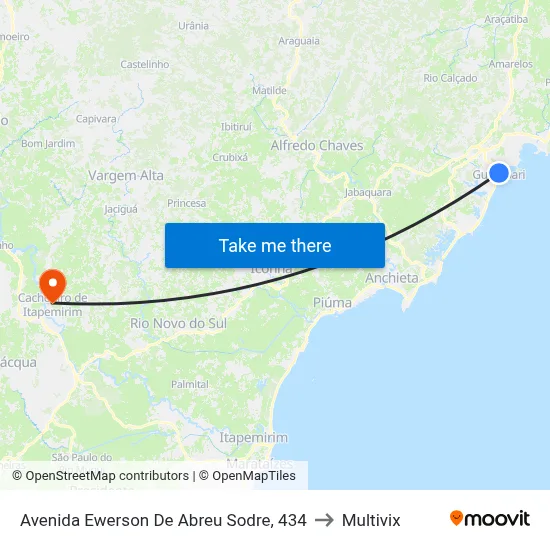 Avenida Ewerson De Abreu Sodre, 434 to Multivix map