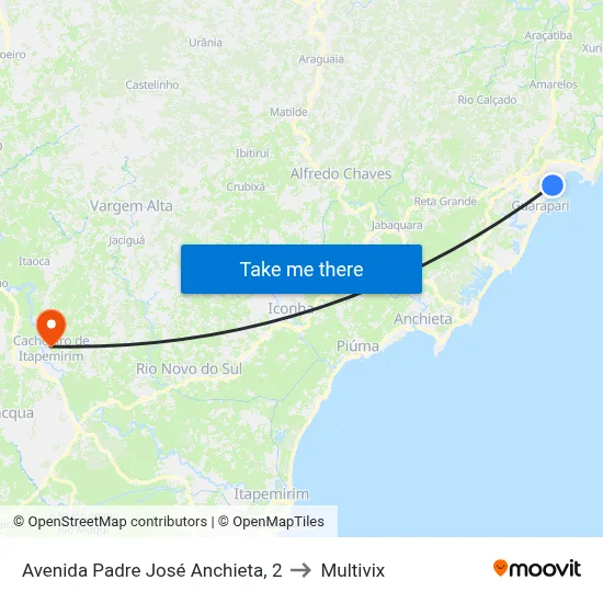 Avenida Padre José Anchieta, 2 to Multivix map