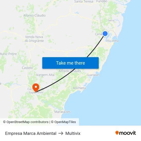 Empresa Marca Ambiental to Multivix map