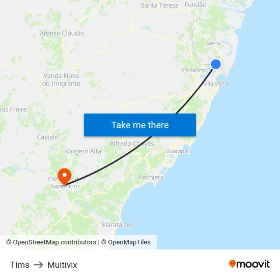 Tims to Multivix map