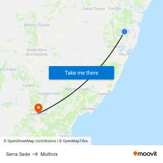 Serra Sede to Multivix map