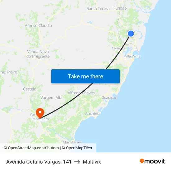 Avenida Getúlio Vargas, 141 to Multivix map