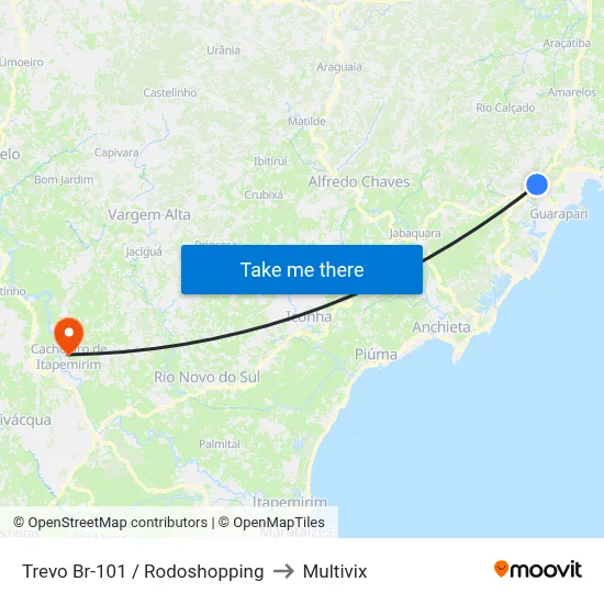 Trevo Br-101 / Rodoshopping to Multivix map