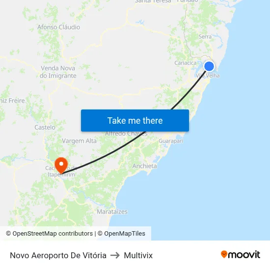 Novo Aeroporto De Vitória to Multivix map