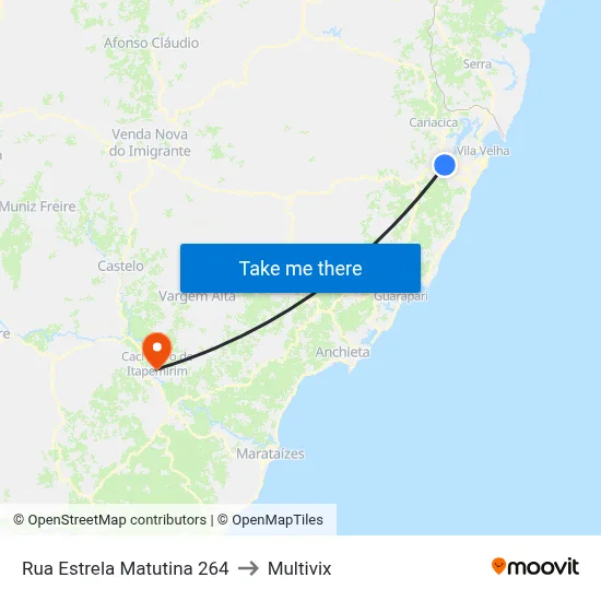 Rua Estrela Matutina 264 to Multivix map