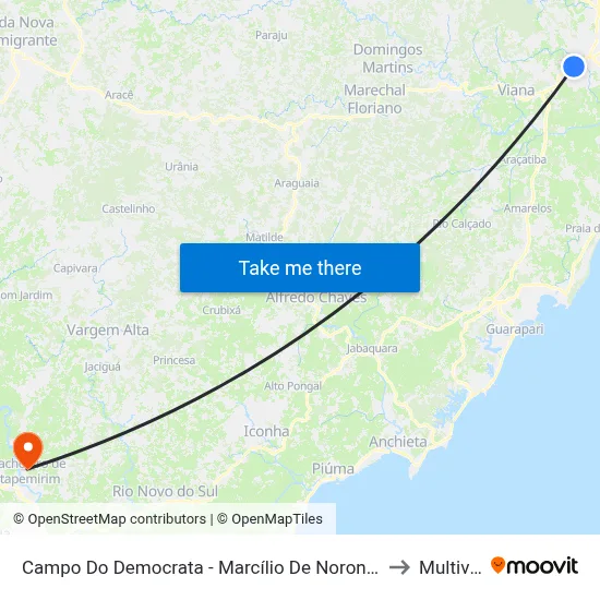 Campo Do Democrata - Marcílio De Noronha to Multivix map