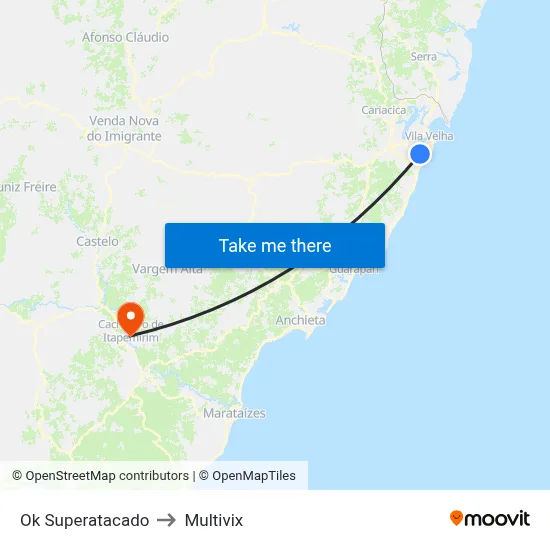 Ok Superatacado to Multivix map