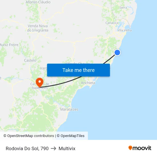 Rodovia Do Sol, 790 to Multivix map