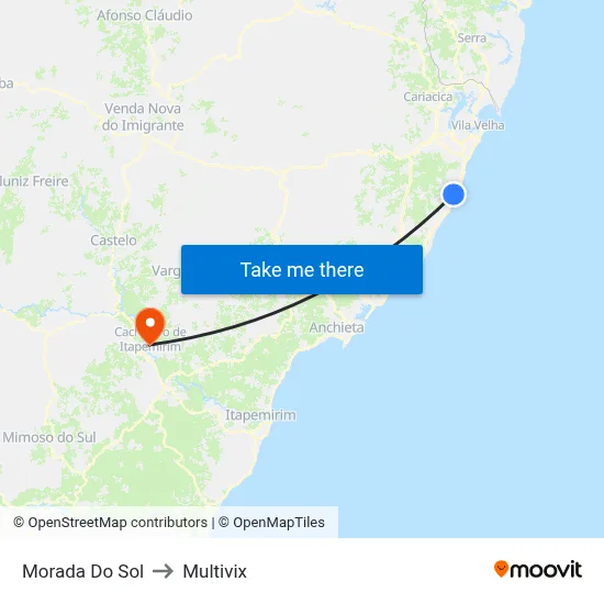 Morada Do Sol to Multivix map