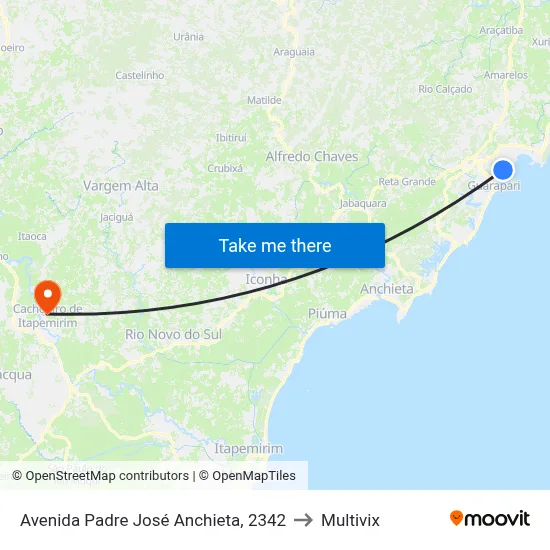 Avenida Padre José Anchieta, 2342 to Multivix map