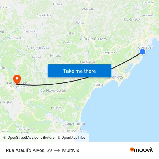 Rua Ataúlfo Alves, 29 to Multivix map