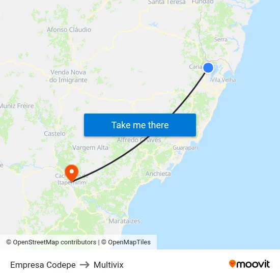 Empresa Codepe to Multivix map