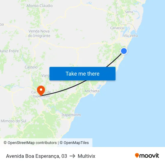 Avenida Boa Esperança, 03 to Multivix map