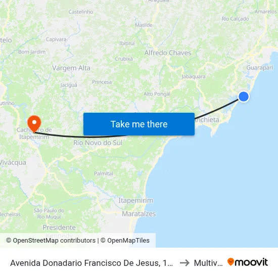 Avenida Donadario Francisco De Jesus, 121 to Multivix map