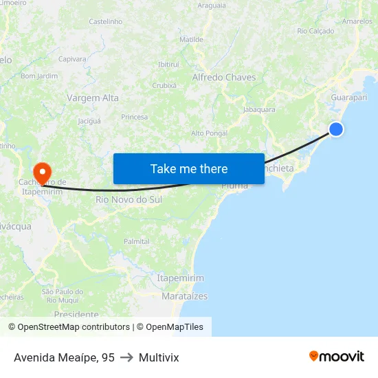 Avenida Meaípe, 95 to Multivix map
