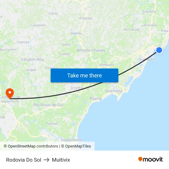 Rodovia Do Sol to Multivix map
