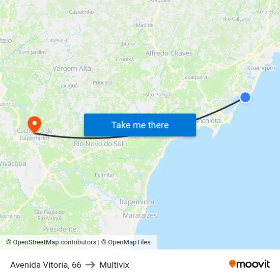 Avenida Vitoria, 66 to Multivix map