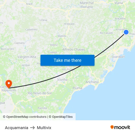 Acquamania to Multivix map