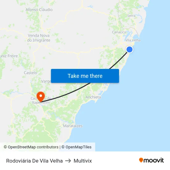 Rodoviária De Vila Velha to Multivix map