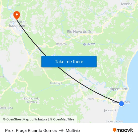Prox. Praça Ricardo Gomes to Multivix map