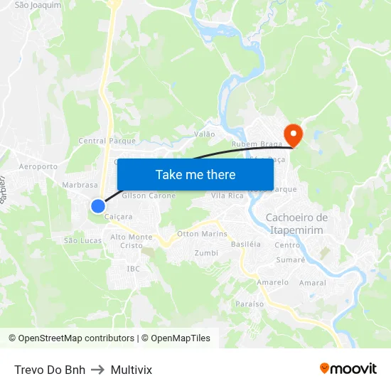 Trevo Do Bnh to Multivix map