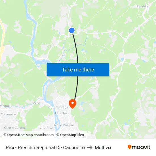 Prci - Presídio Regional De Cachoeiro to Multivix map