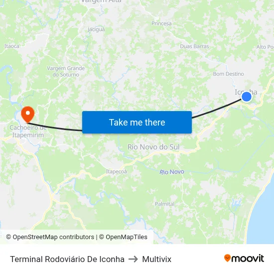 Terminal Rodoviário De Iconha to Multivix map