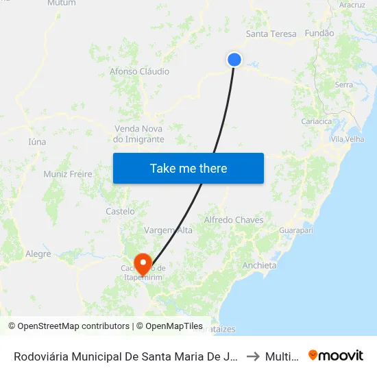 Rodoviária Municipal De Santa Maria De Jetibá to Multivix map