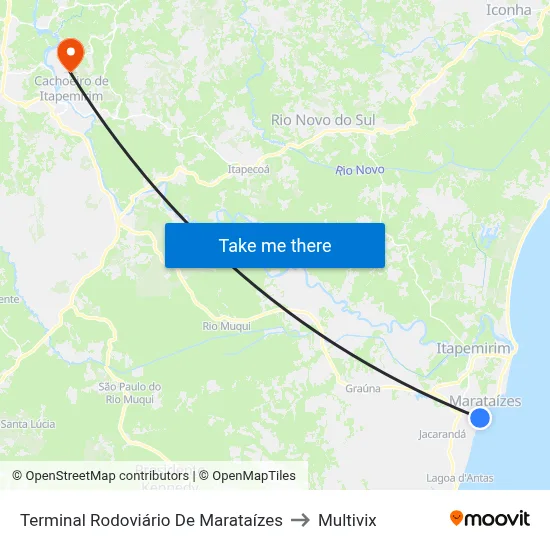 Terminal Rodoviário De Marataízes to Multivix map