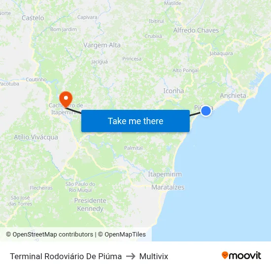 Terminal Rodoviário De Piúma to Multivix map