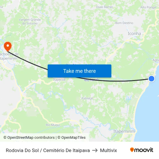 Rodovia Do Sol / Cemitério De Itaipava to Multivix map
