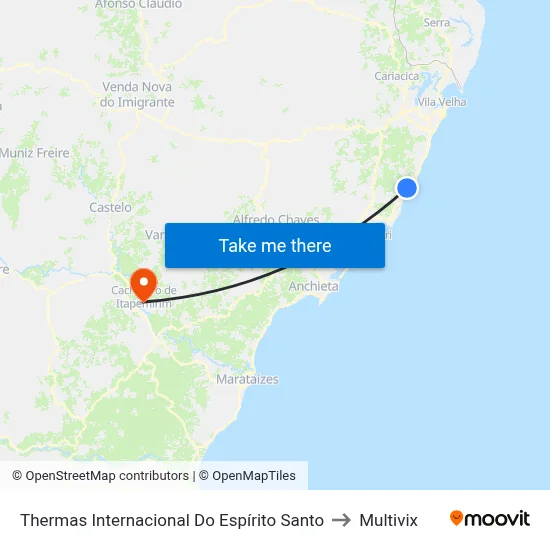 Thermas Internacional Do Espírito Santo to Multivix map