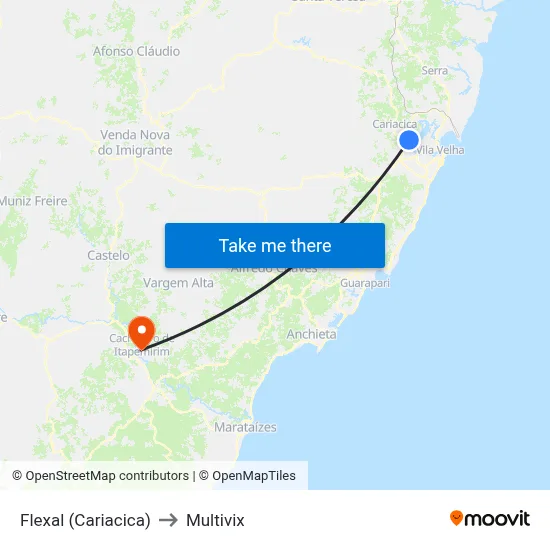 Flexal (Cariacica) to Multivix map