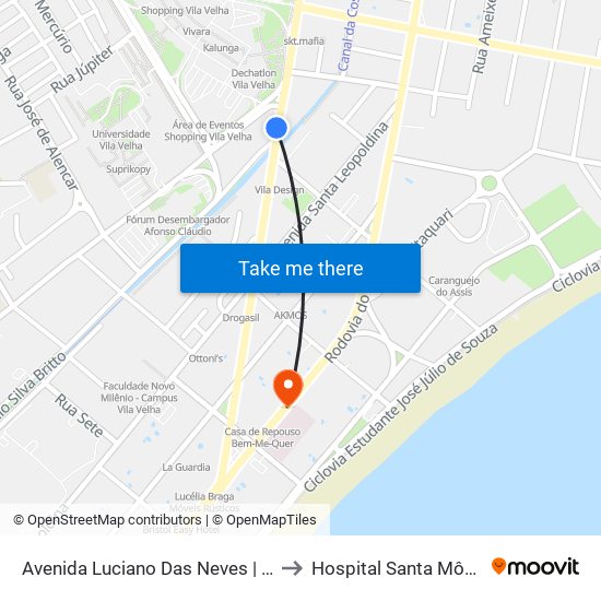 Avenida Luciano Das Neves | Inss to Hospital Santa Mônica map