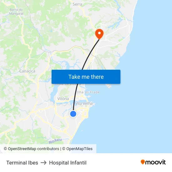 Terminal Ibes to Hospital Infantil map