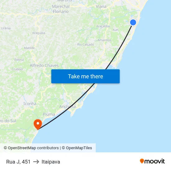 Rua J, 451 to Itaipava map