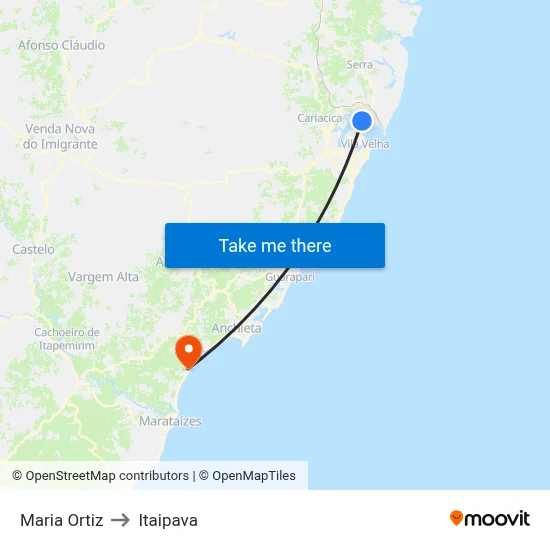 Maria Ortiz to Itaipava map