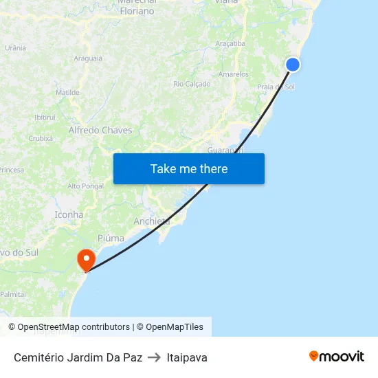 Cemitério Jardim Da Paz to Itaipava map