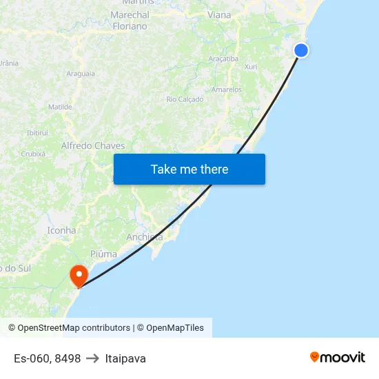 Es-060, 8498 to Itaipava map