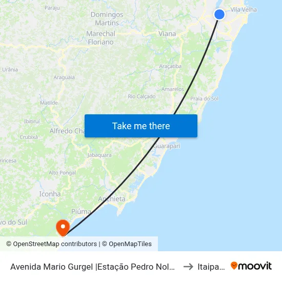 Avenida Mario Gurgel |Estação Pedro Nolasco to Itaipava map