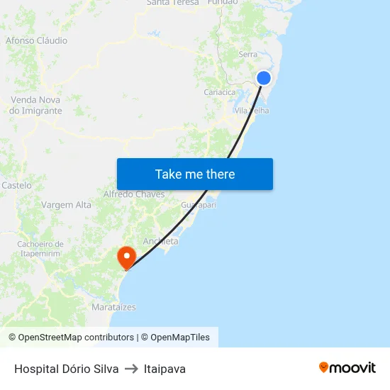 Hospital Dório Silva to Itaipava map