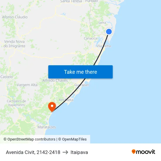 Avenida Civit, 2142-2418 to Itaipava map