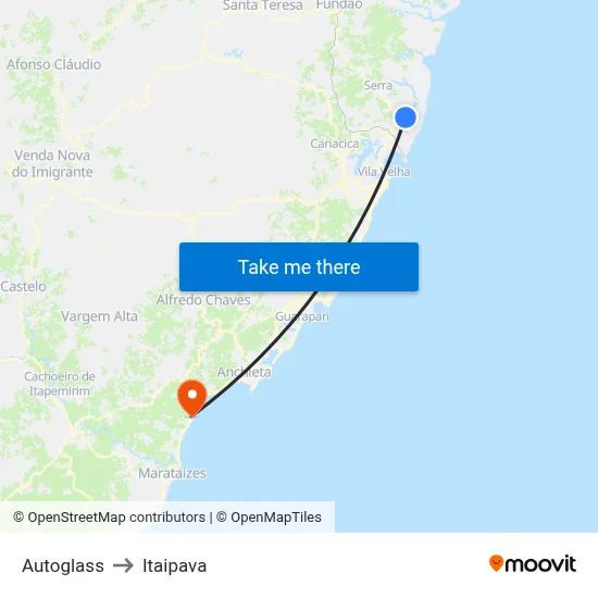 Autoglass to Itaipava map