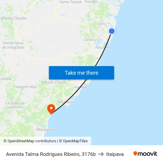 Avenida Talma Rodrigues Ribeiro, 3176b to Itaipava map