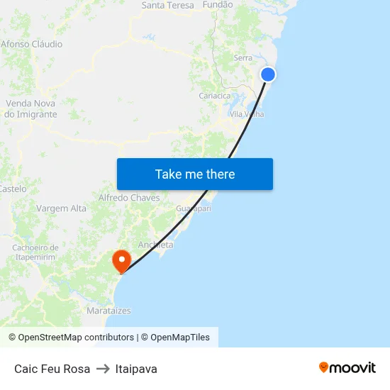 Caic Feu Rosa to Itaipava map