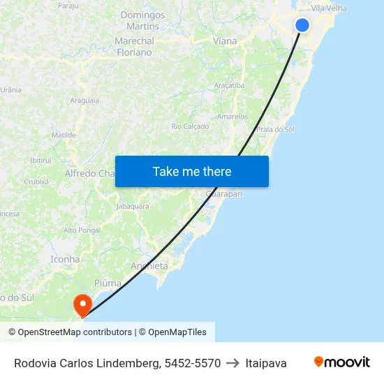 Rodovia Carlos Lindemberg, 5452-5570 to Itaipava map