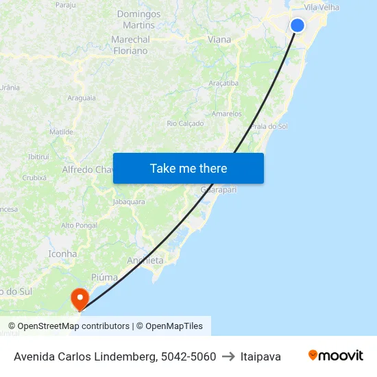 Avenida Carlos Lindemberg, 5042-5060 to Itaipava map