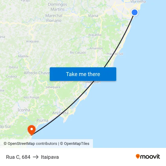 Rua C, 684 to Itaipava map