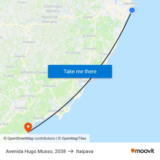 Avenida Hugo Musso, 2038 to Itaipava map
