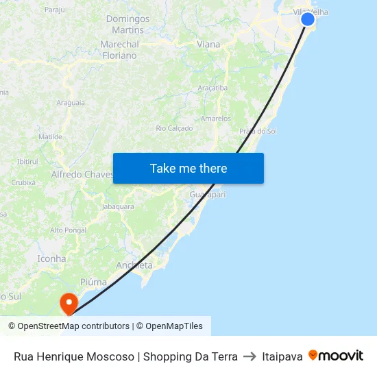 Rua Henrique Moscoso | Shopping Da Terra to Itaipava map